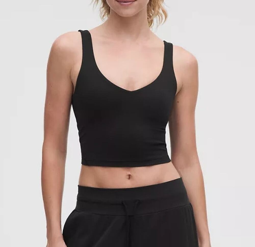 Lululemon Athletica Align Cropped Tank Top Light Support A/B Cup Black 2